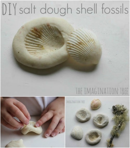 making fossils with playdough