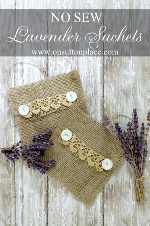 No Sew Burlap Sachets