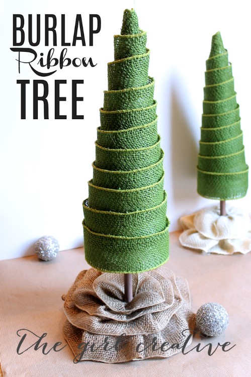 Burlap Ribbon Trees