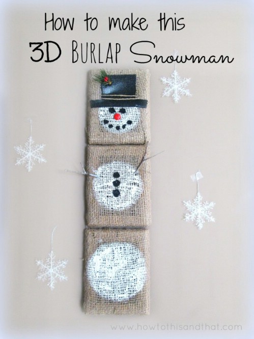 Burlap Snowman Wall Hanging