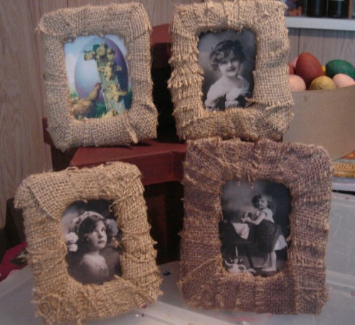 Burlap Picture Frames