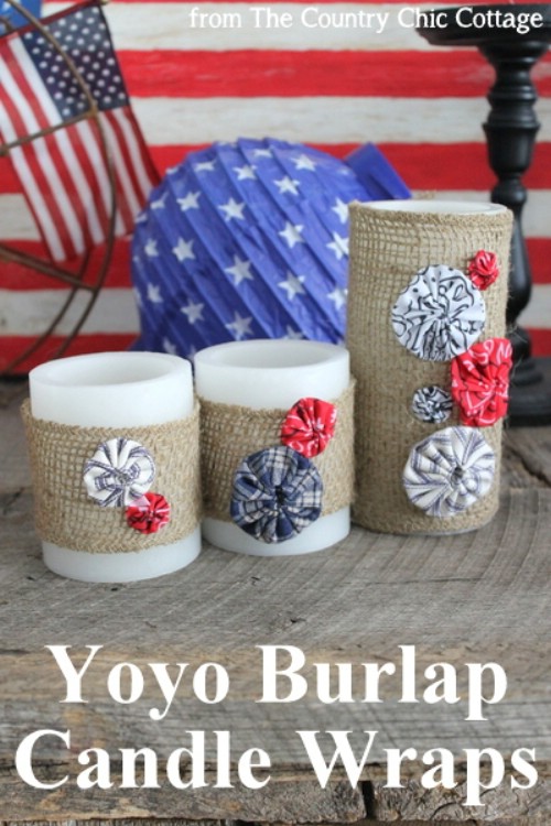 Patriotic Yo-Yo Candle Wraps