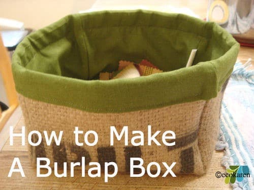 Burlap Fabric Box