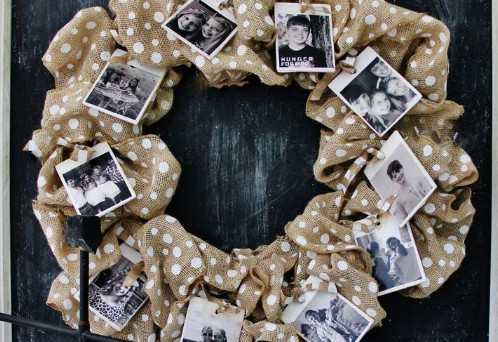 Burlap Photo Wreath