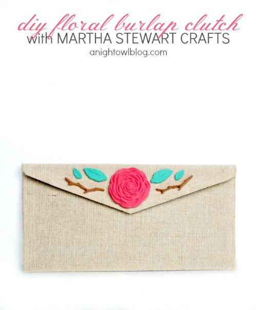 Floral Burlap Clutch