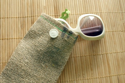 Burlap Sunglasses Case