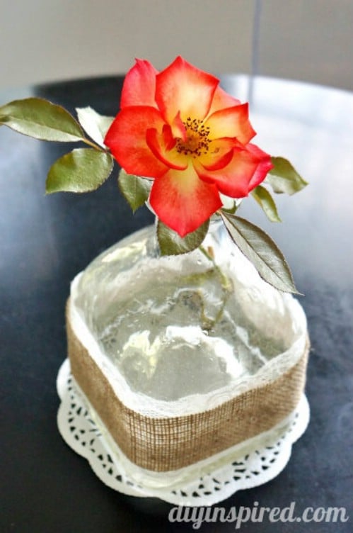 Recycled Patron Vase in Burlap