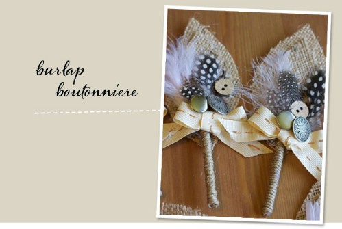 Burlap Boutonniere