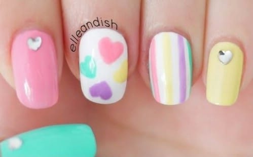 Pastel Love - 20 Ridiculously Cute Valentine’s Day Nail Art Designs