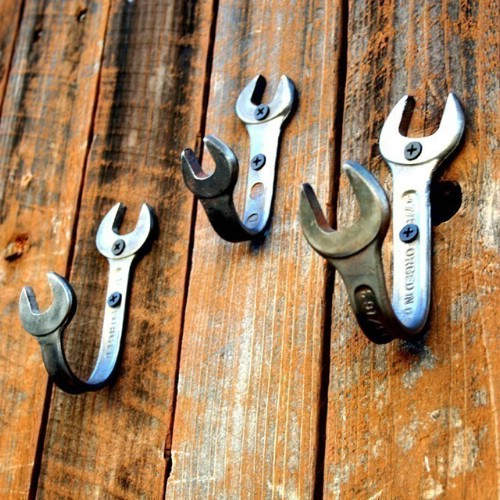 Wrench wall hooks - 50 Decorative Rustic Storage Projects For a Beautifully Organized Home