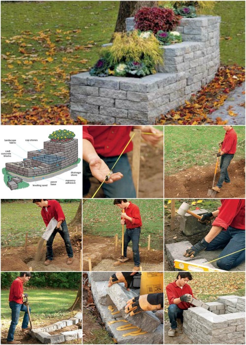 Gorgeous Outdoor DIY: How to Build a Stone Planter - DIY 