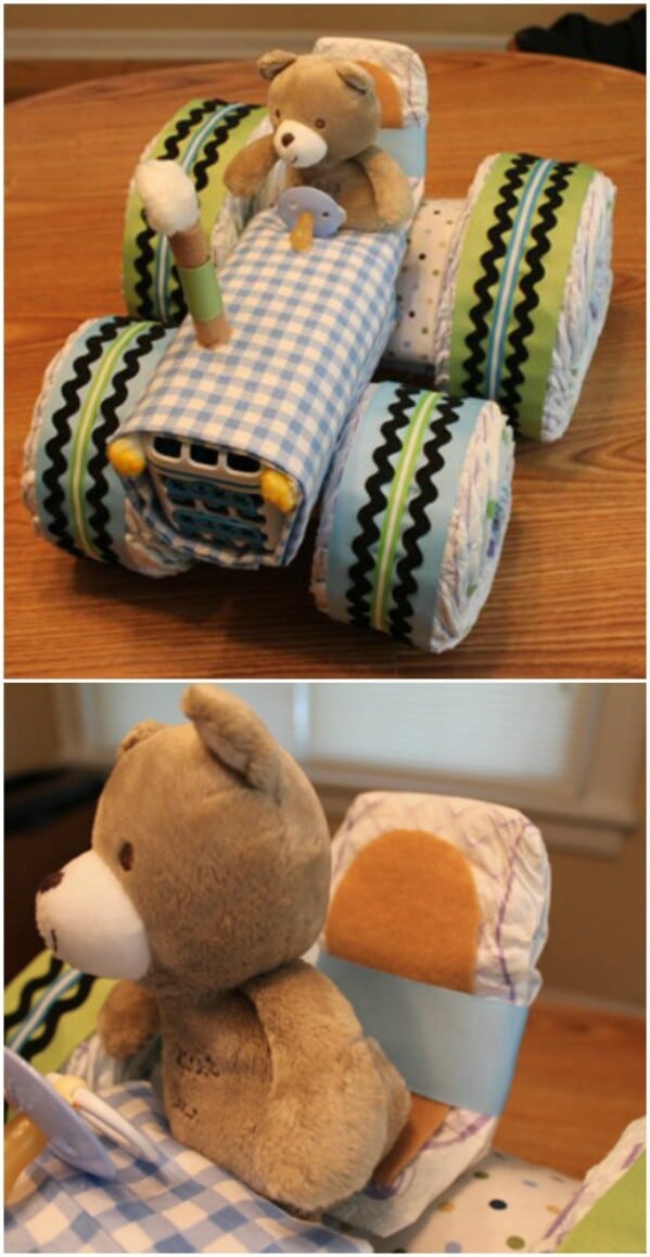 Tractor Diaper Cake