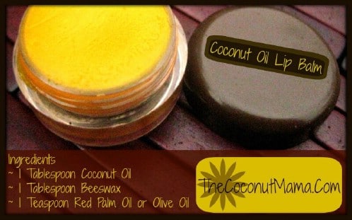 Beeswax and coconut oil lip balm