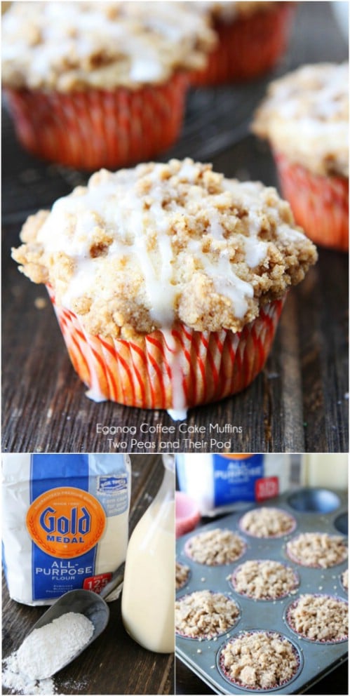 Eggnog Coffee Cake Muffins