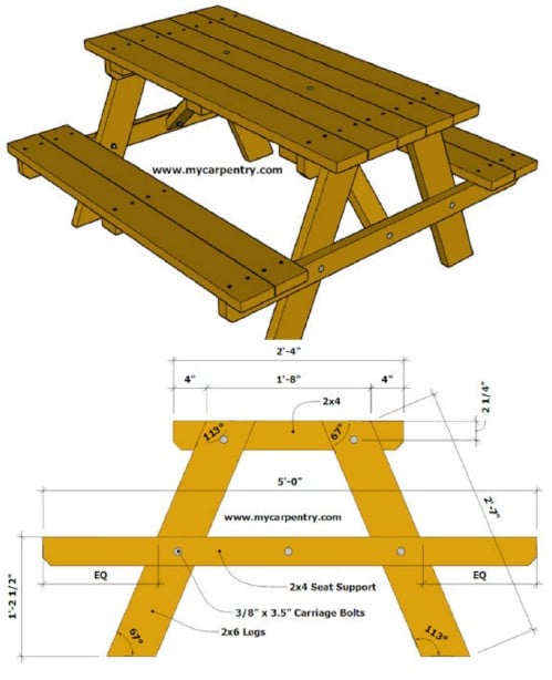 18 Rustic DIY Picnic Tables for an Entertaining Summer {Free Plans ...