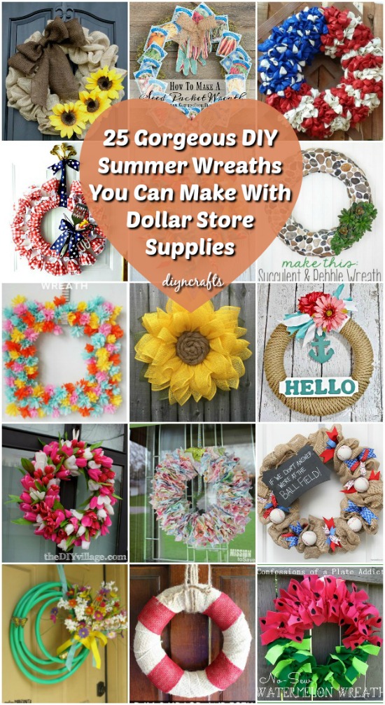 25 Gorgeous DIY Summer Wreaths You Can Make With Dollar Store Supplies ...