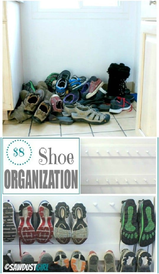 20 Outrageously Simple DIY Shoe Racks And Organizers You Ll Want To   6 Shoe Organization 