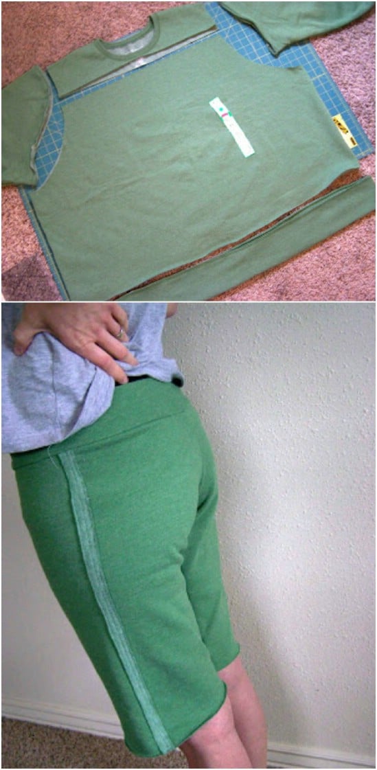 DIY Sweat Pant Workout Capris