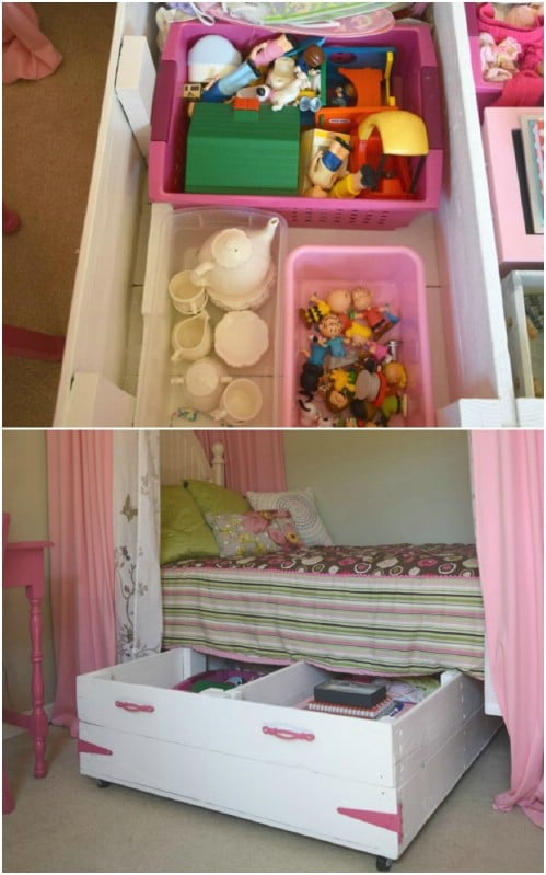 under bed stuffed animal storage