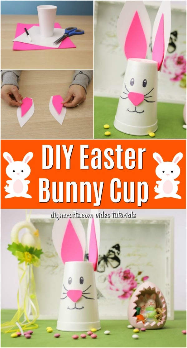 How to Make a Cute Easter Bunny Cup Decoration - DIY & Crafts