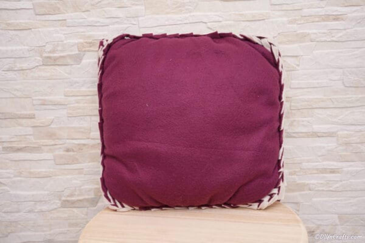 30-Minute Fleece DIY No Sew Reversible Pillow