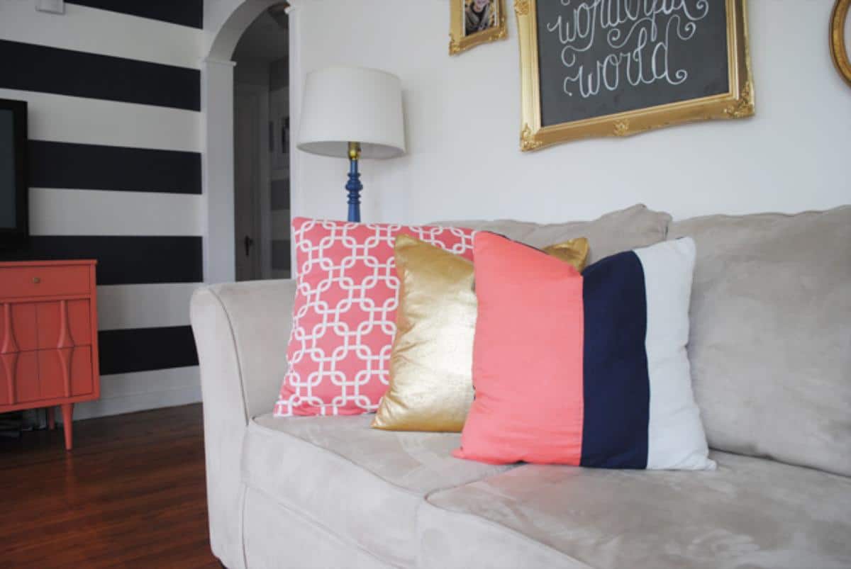 DIY Color Block Throw Pillow