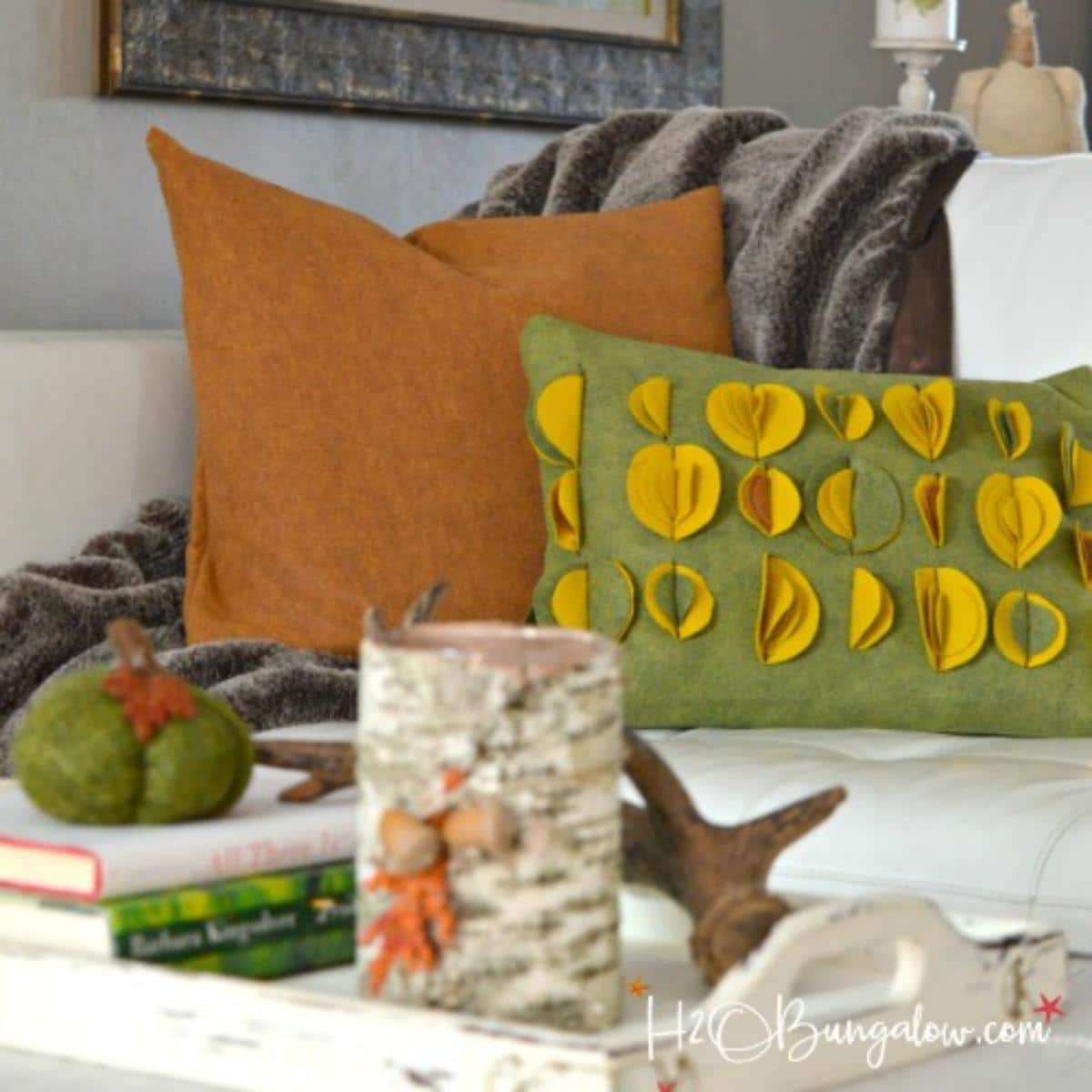 Fall DIY Felted Wool Throw Pillow