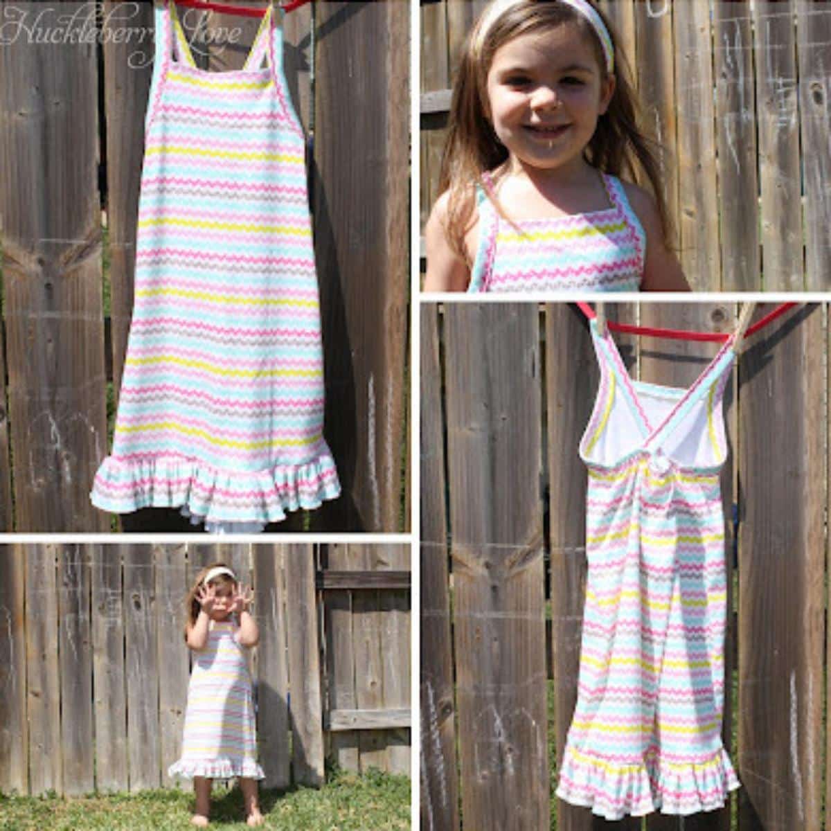 Simple Toddler Nightgown collage.