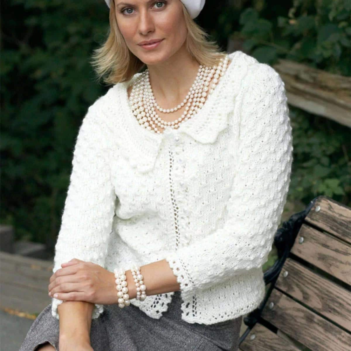 Bernat Lace Edge Knit Cardigan